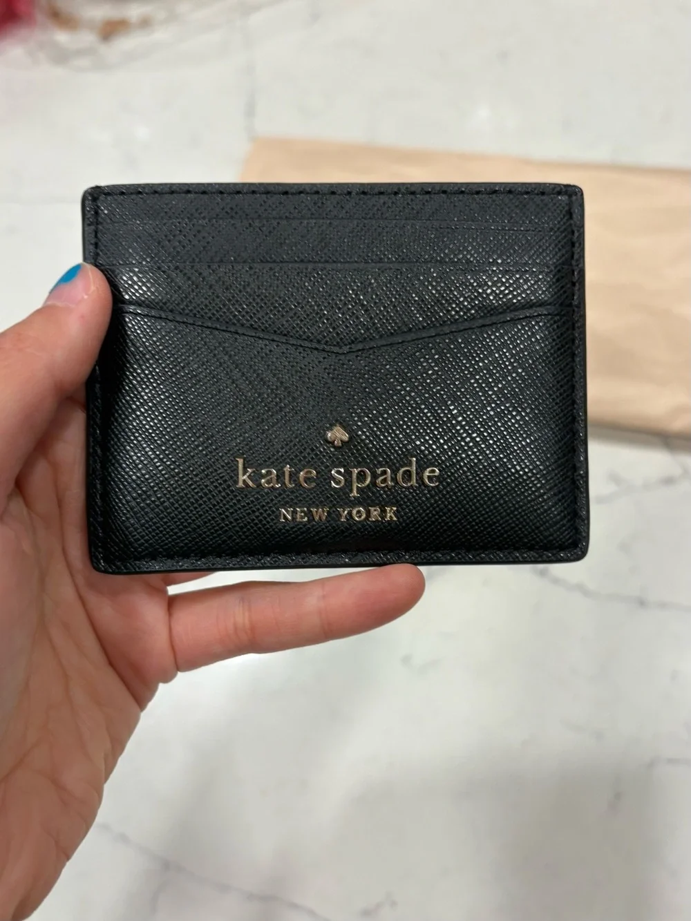 Kate Spade Staci Small Slim Leather Card Holder Black